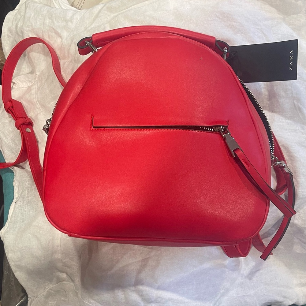 Red Zara Back Pack with front pocket